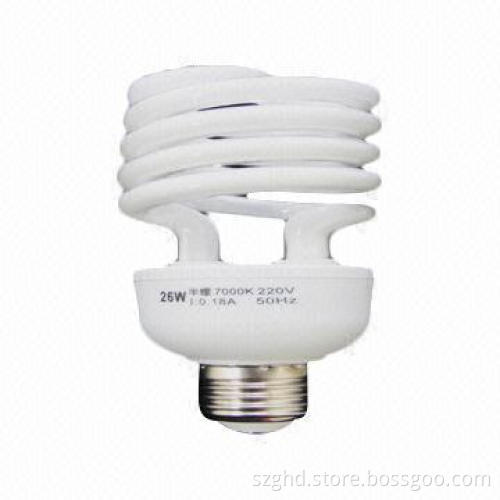 26W T4 Half Spiral CFL, Energy-saving Lamp/E27/8,000 Hours Lifespan